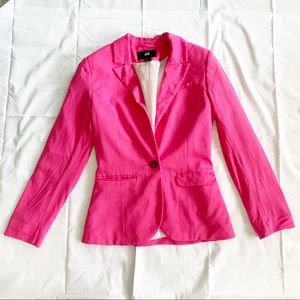 H&M Hot Pink Jersey Blazer Size 4